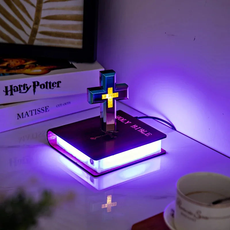 New 2024 Magnetic Levitation anti Gravity Black Technology Ornaments Light Luxury Starry Sky Color Cross Bedroom Decoration Gift